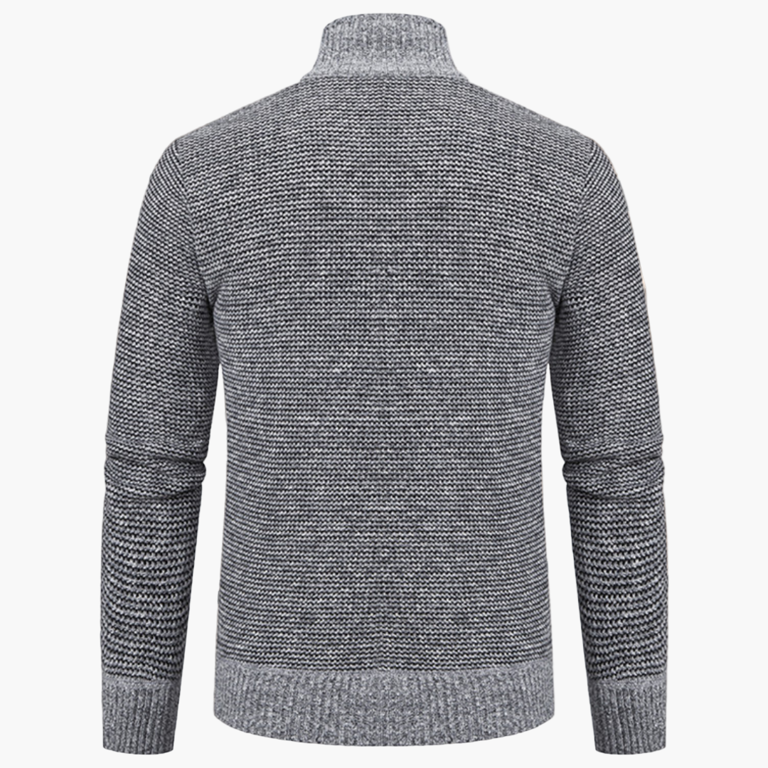 Men's Elegant Quilted Knit Bomber Jacket for Casual and Semi-Formal Wear