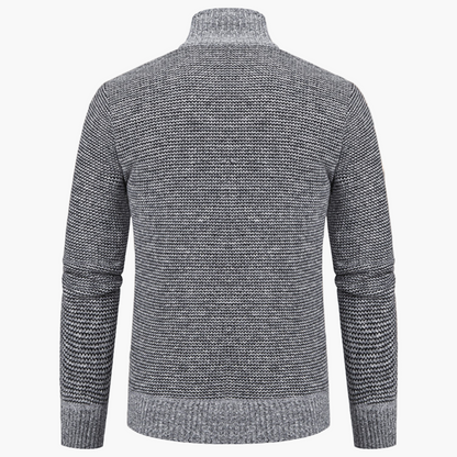 Men's Elegant Quilted Knit Bomber Jacket for Casual and Semi-Formal Wear