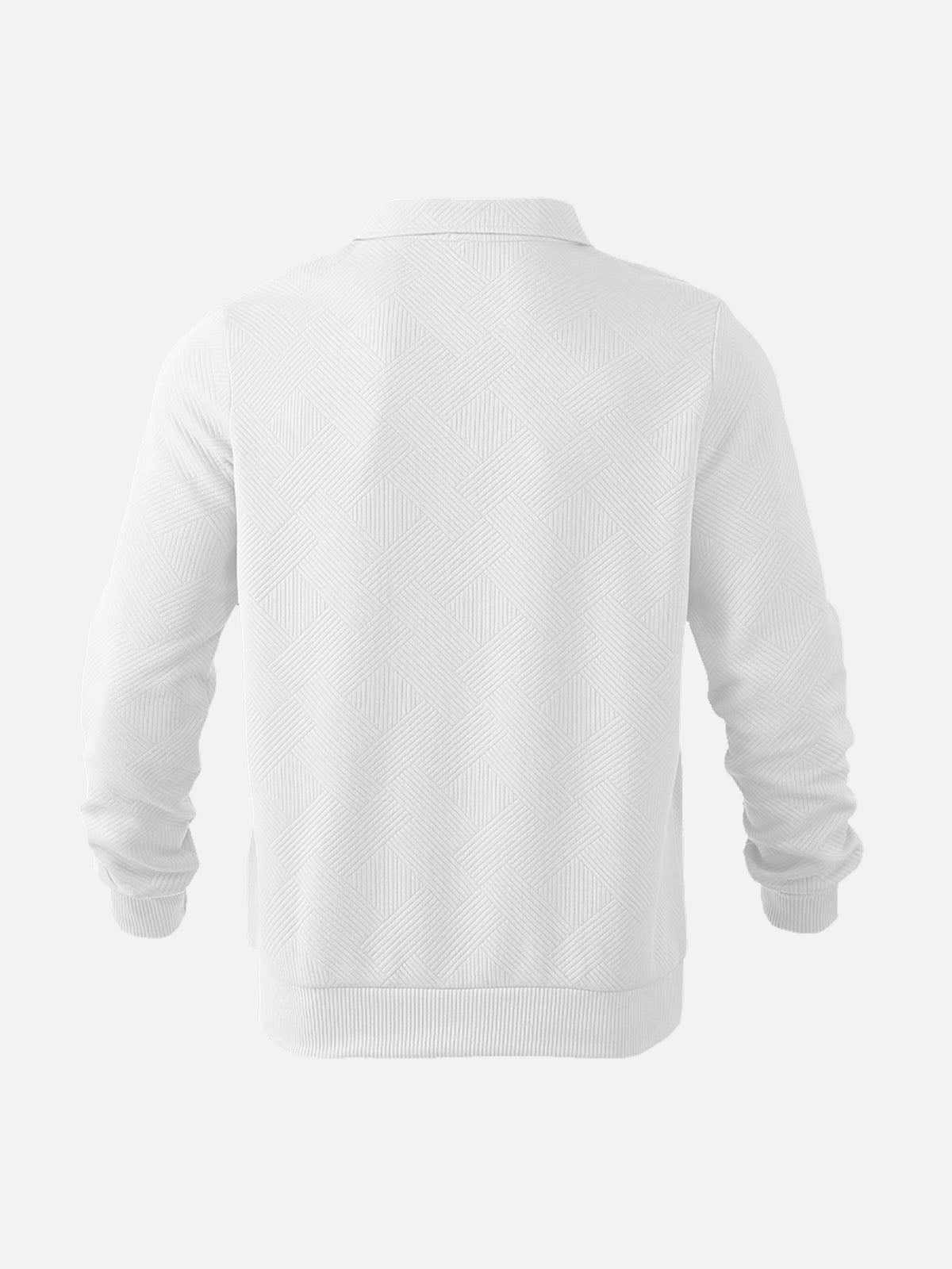 Men's Smart-Casual Half-Zip Pullover Sweater – Modern Patterned Knit for Versatile Everyday Wear