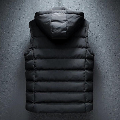 Men's Puffer Thermal Vest with Hood – Modern Outdoor and Casual Style