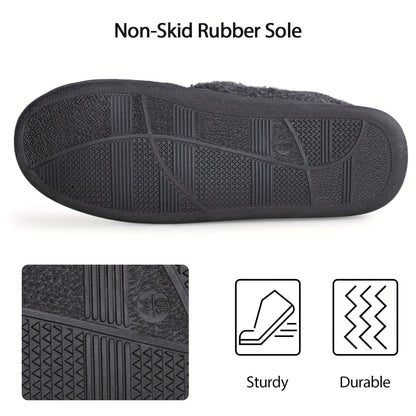 Men's Vintage Comfort Indoor Slippers with Ankle Strap and Velcro Closure
