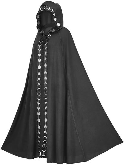 Halloween Unisex Wizard Hooded Cloak Cape Costume for Adults