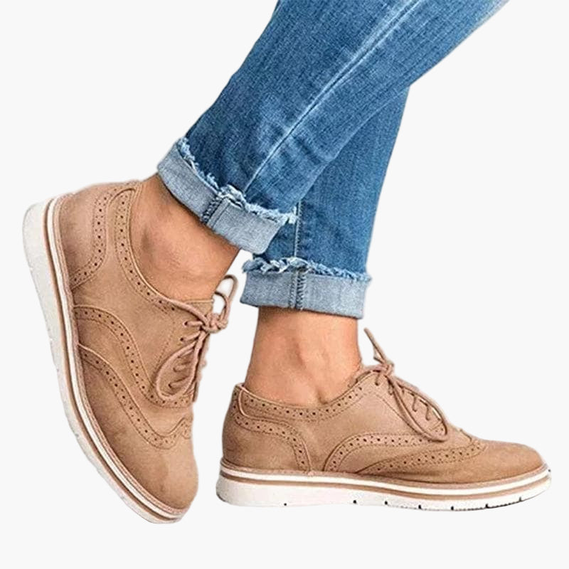 Women's Derby Shoes Classic Brogue Style Lace-Up Comfortable Sole