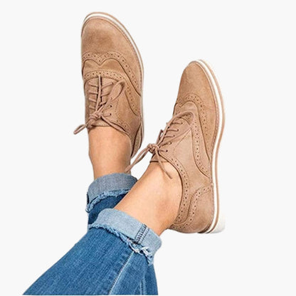 Women's Derby Shoes Classic Brogue Style Lace-Up Comfortable Sole