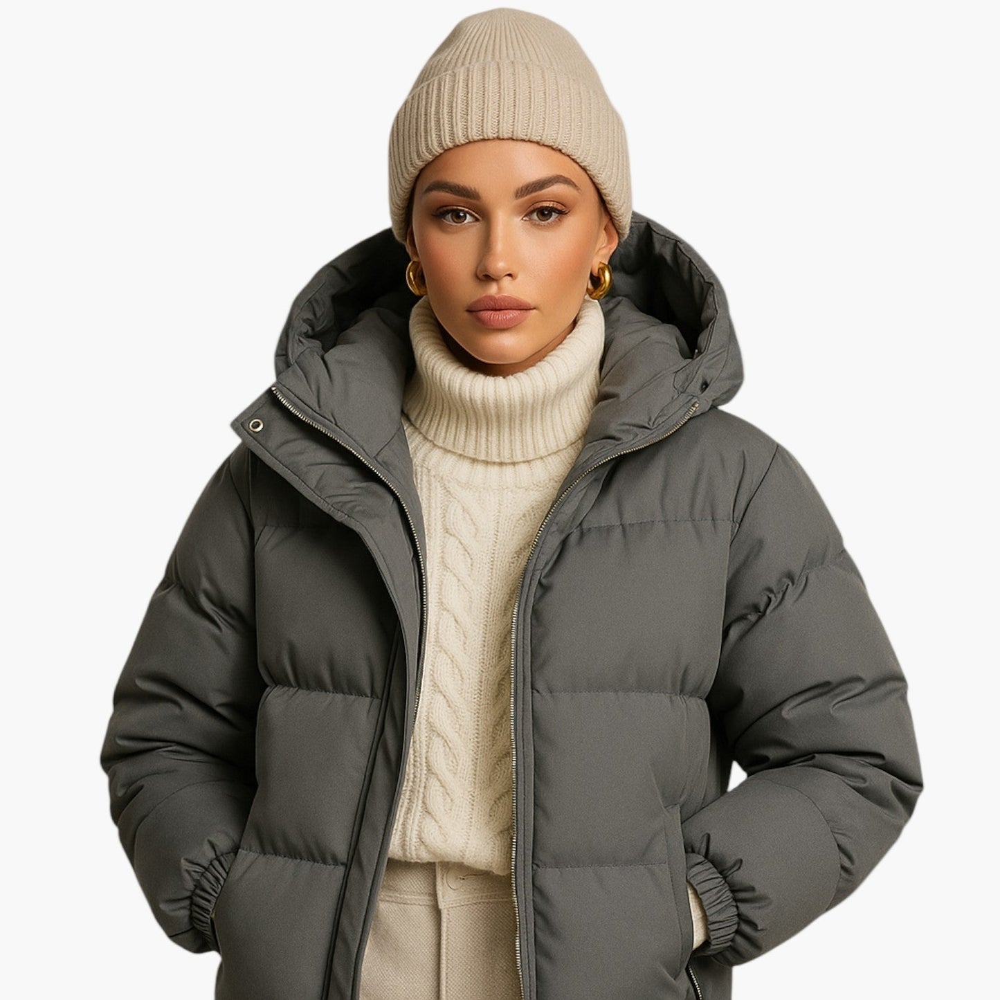 Men's & Women's Winter Down Puffer Parka Jacket, Waterproof Hooded Urban Outdoor Coat