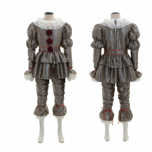 Halloween Pennywise Clown Costume Set for Adults – Scary Party Cosplay Outfit