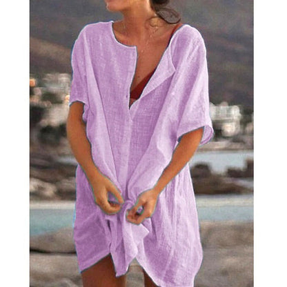 Amanda – Loose Collarless Shirt
