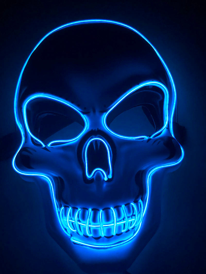 Halloween LED Skull Mask for Adults – Glowing Costume Party Accessory