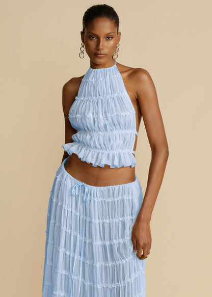 Amelia – Elegant Sleeveless Halter Dress Set