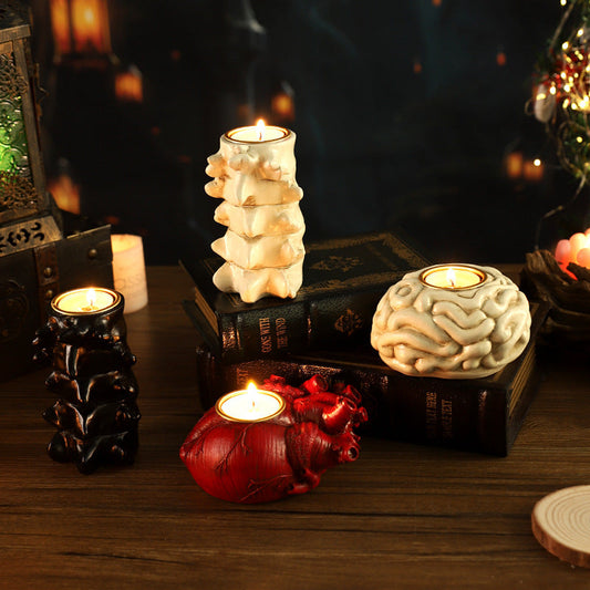 Halloween Gothic Anatomy Candle Holders – Spooky Decor for Parties & Haunted Houses