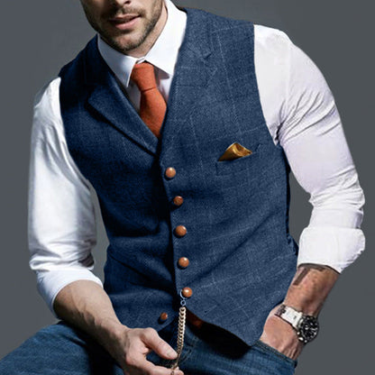 Shane – Casual Lapel Plaid Slim Fit Vest