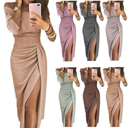 Caroline – Sparkling Women's Dress with Collar
