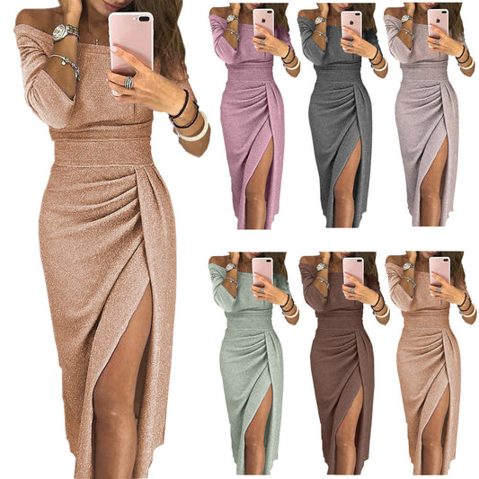 Caroline – Sparkling Women's Dress with Collar