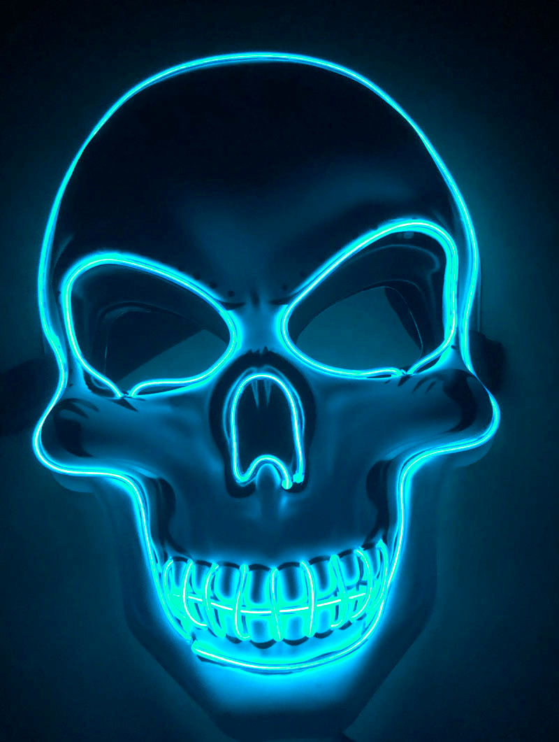 Halloween LED Skull Mask for Adults – Glowing Costume Party Accessory