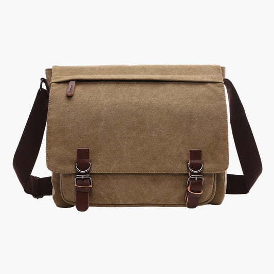 Unisex Canvas Messenger Shoulder Bag for Daily Use, Work, and School