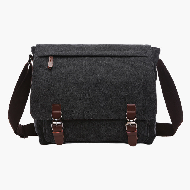 Unisex Canvas Messenger Shoulder Bag for Daily Use, Work, and School