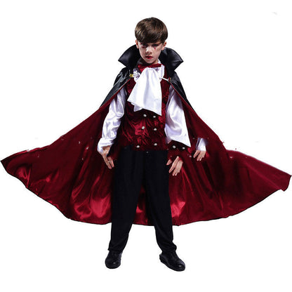 Kids' Halloween Vampire Costume Set - Boys' Classic Dracula Outfit for Trick-or-Treat & Parties