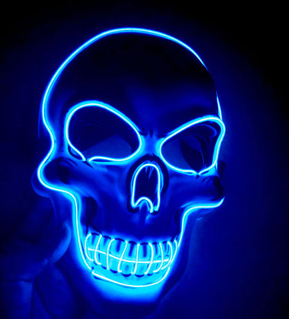 Halloween LED Skull Mask for Adults – Glowing Costume Party Accessory