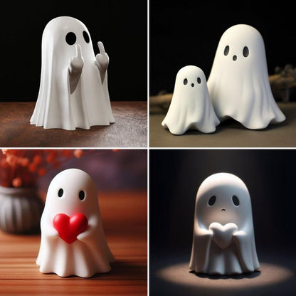 Halloween Ghost Resin Figurine - Funny Spooky Decoration for Parties & Home