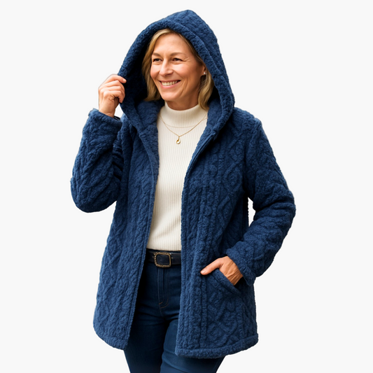 Women's Cozy Hooded Knit Jacket for Everyday Wear