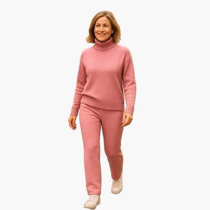 Women's Knit Loungewear Set – Relaxed Fit Sweater and Pants, Casual Everyday Style
