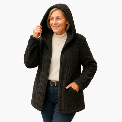 Women's Cozy Hooded Knit Jacket for Everyday Wear