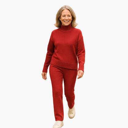 Women's Knit Loungewear Set – Relaxed Fit Sweater and Pants, Casual Everyday Style