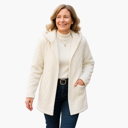Women's Cozy Hooded Knit Jacket for Everyday Wear