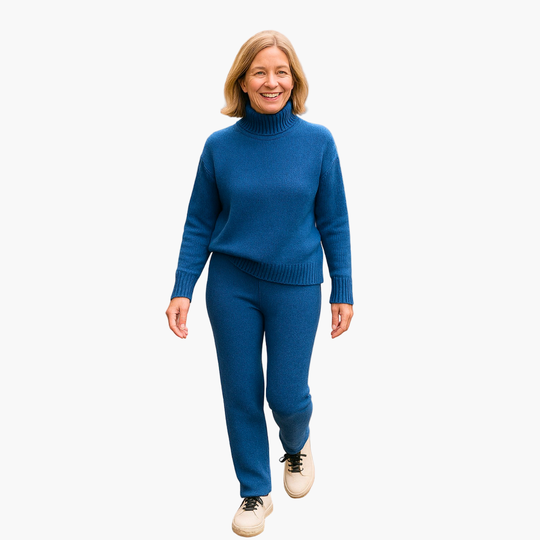 Women's Knit Loungewear Set – Relaxed Fit Sweater and Pants, Casual Everyday Style