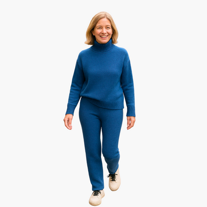 Women's Knit Loungewear Set – Relaxed Fit Sweater and Pants, Casual Everyday Style