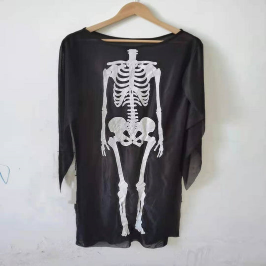 Halloween Skeleton Print Costume Dress for Kids - Spooky Party Outfit