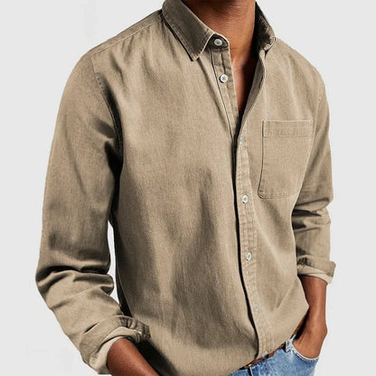 Men’s Casual Long Sleeve Button-Up Shirt for Everyday Wear