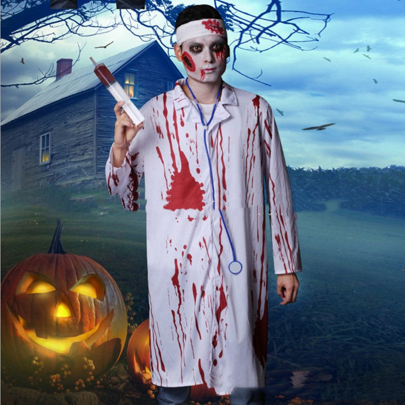 Men's Halloween Zombie Doctor Costume for Spooky Parties and Trick-or-Treat