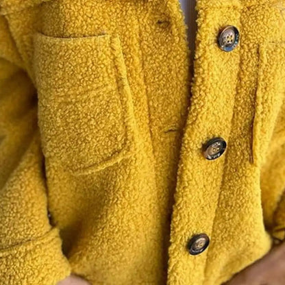 Women's Sherpa Teddy Fleece Button-Up Casual Jacket – Cozy Oversized Outerwear