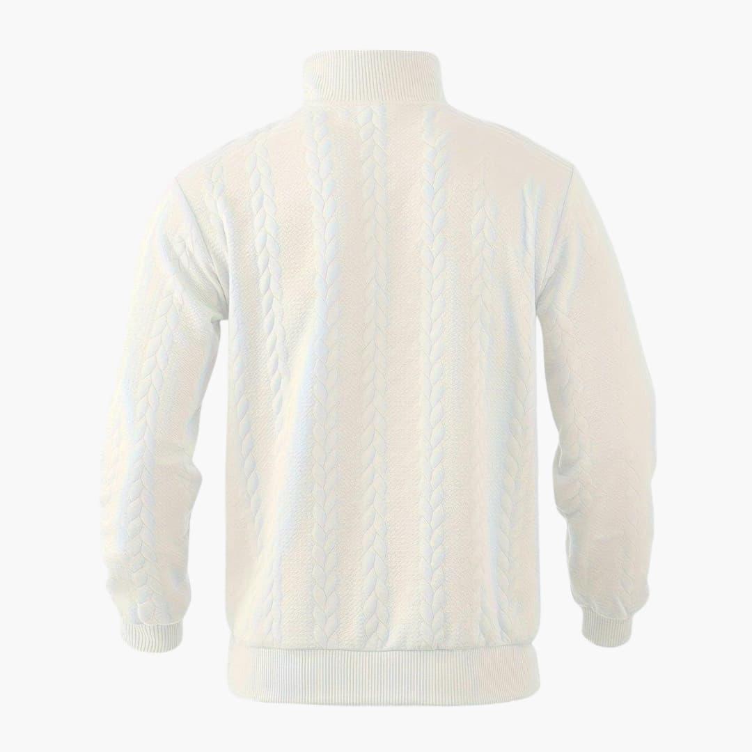 Men's Classic Half-Zip Cable Knit Pullover Sweater, Stylish and Warm for Everyday Wear