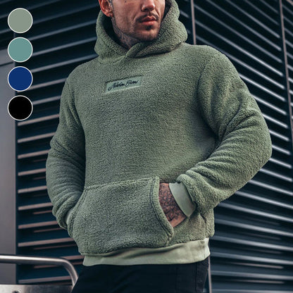 Men's Plush Fleece Hoodie – Cozy Pullover for Everyday Comfort and Style