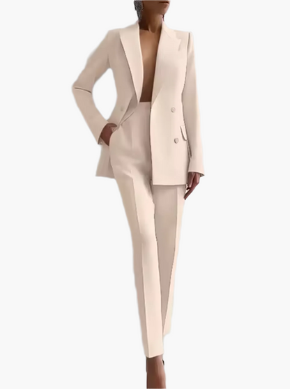 Women's Elegant Office Blazer Suit Set – Professional Two-Piece Summer Workwear