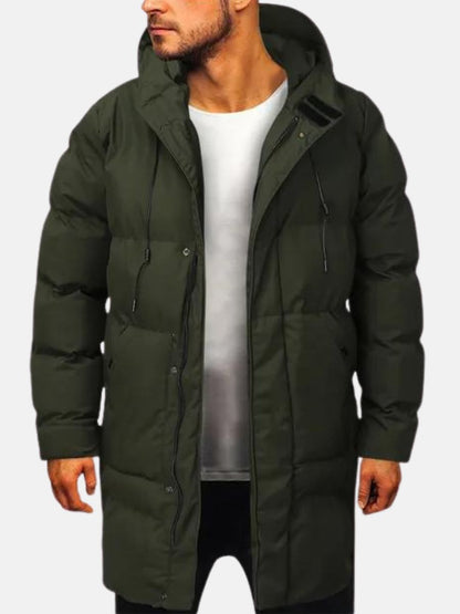 Men's Winter Parka Jacket Warm Quilted Outdoor Casual Long Coat
