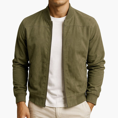 Men's Premium Suede Bomber Jacket – Timeless Elegant Style for Versatile Wear