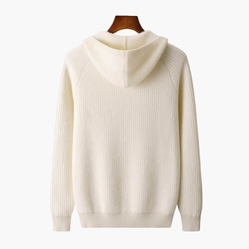 Men's Premium Merino Wool Knit Hoodie – Handmade Casual Style for Everyday Comfort