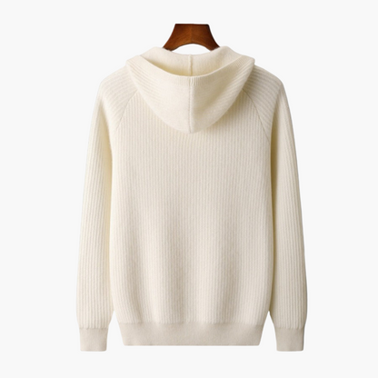 Men's Premium Merino Wool Knit Hoodie – Handmade Casual Style for Everyday Comfort