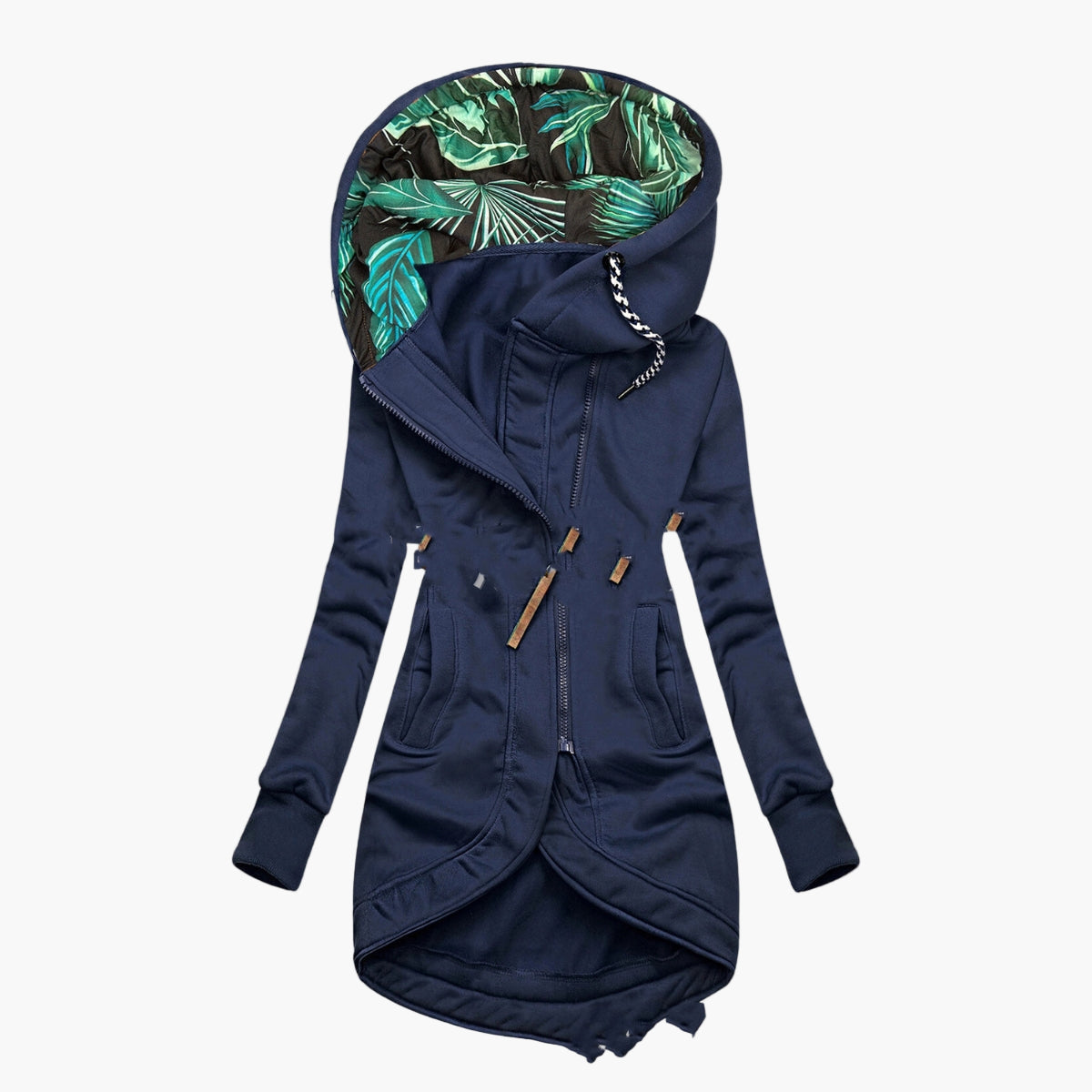 Women's Elegant Hooded Asymmetrical Coat – Stylish Everyday Outerwear