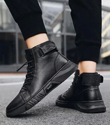 Men's High-Top Casual Fashion Sneakers with Rubber Sole for Everyday Comfort