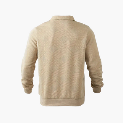Men's Geometric Quarter-Zip Knit Sweater – Vintage-Inspired Casual Pullover