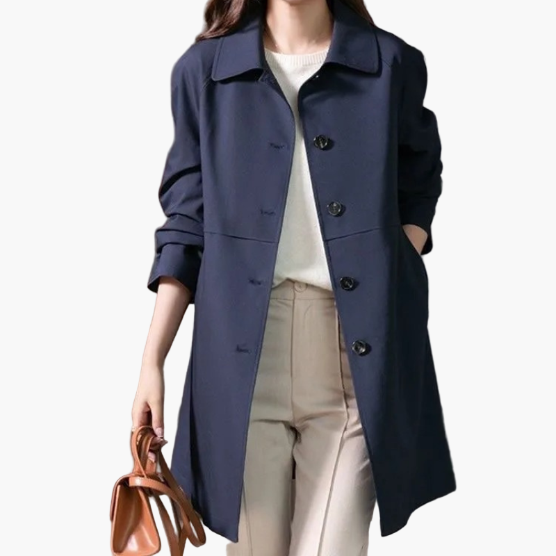 Women's Classic Tailored Trench Coat – Elegant Office & Casual Outerwear
