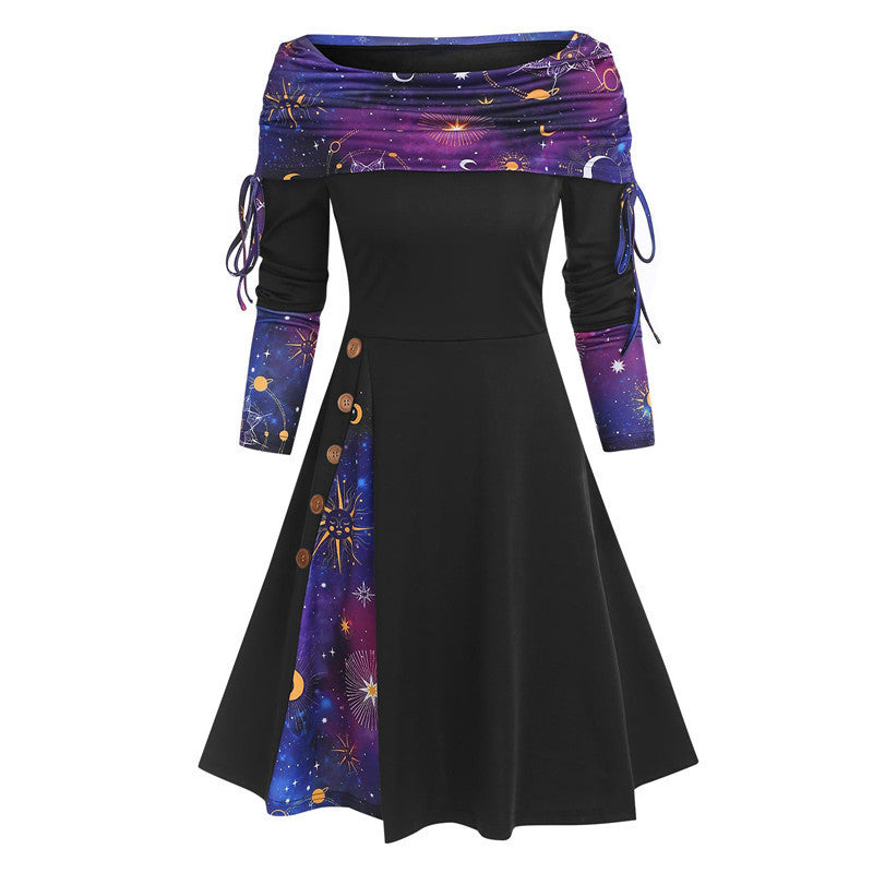 Zoe – Elegant One-Shoulder Swing Dress