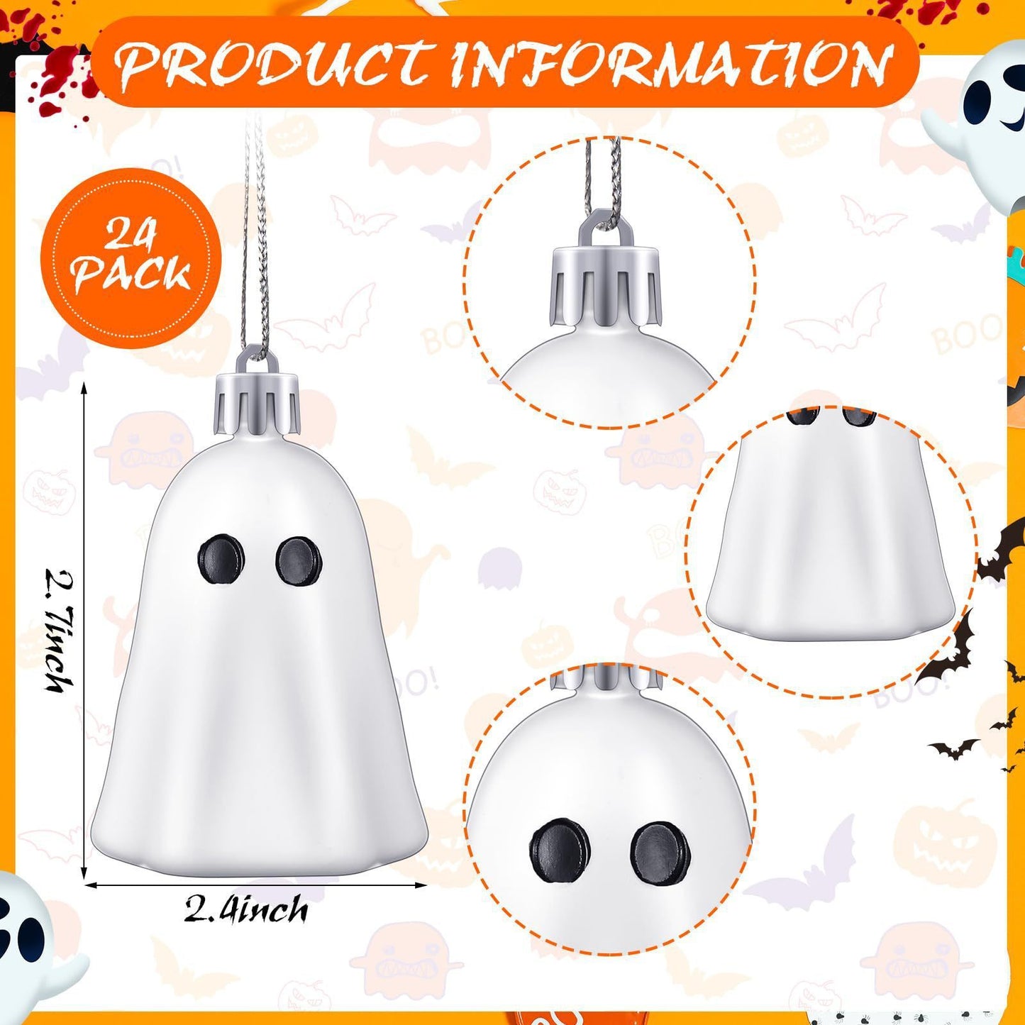 Halloween Ghost Hanging Ornaments – Spooky Party Tree Decorations for Halloween