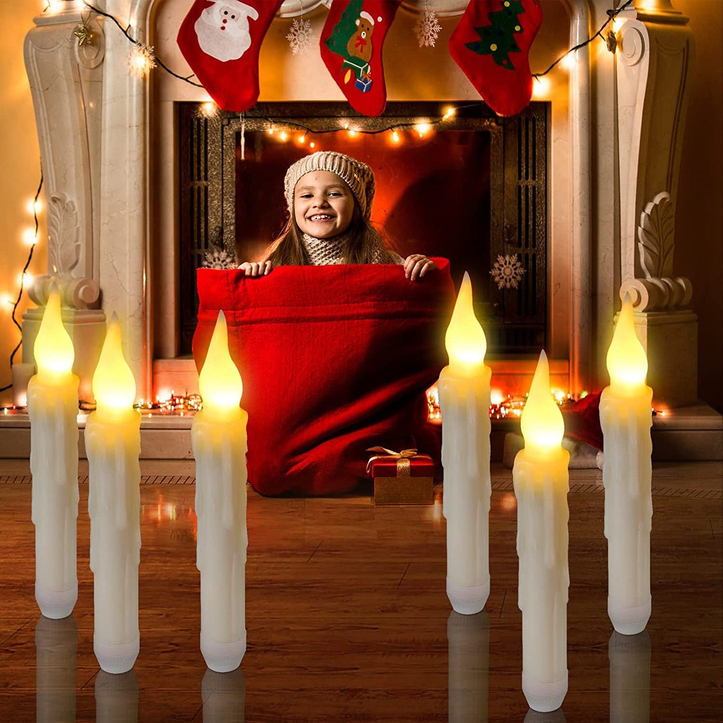 Halloween Floating LED Candles with Magic Wand Remote - Spooky Party Decorations Set