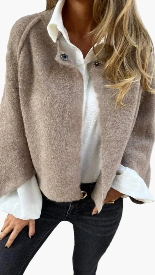 Women's Elegant Wool Blend Short Coat – Classic Business & Evening Style