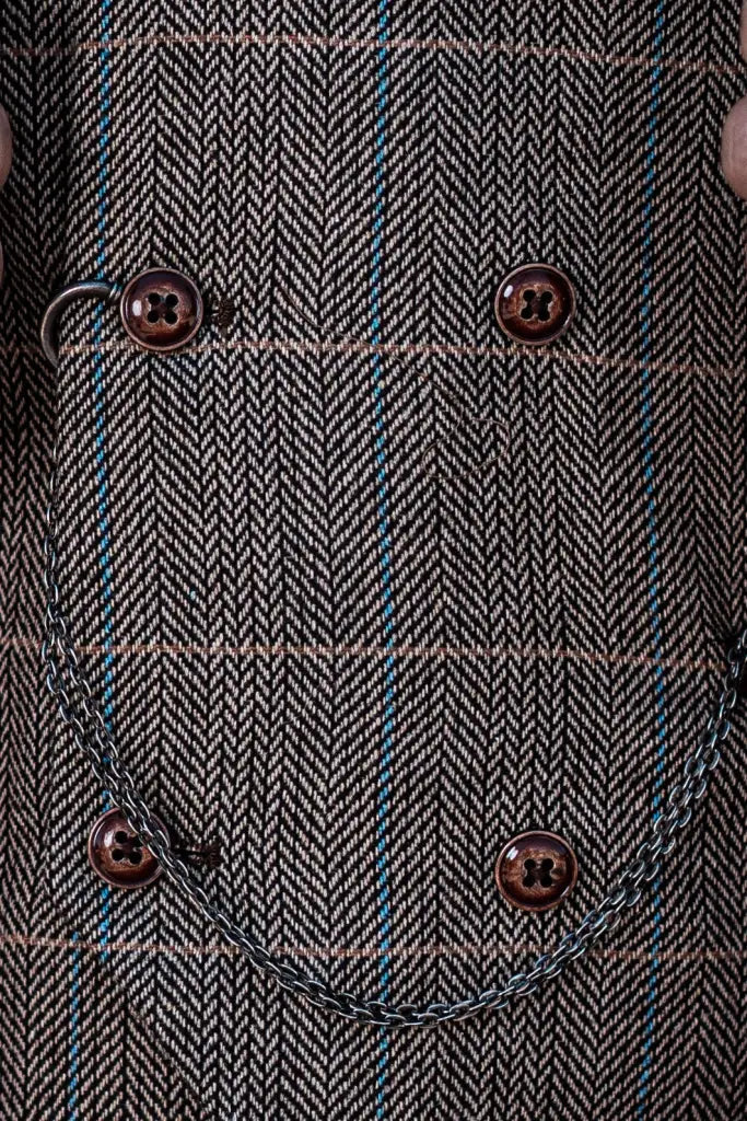 Men's Three-Piece Double Breasted Suit – Classic British Style for Weddings and Special Occasions